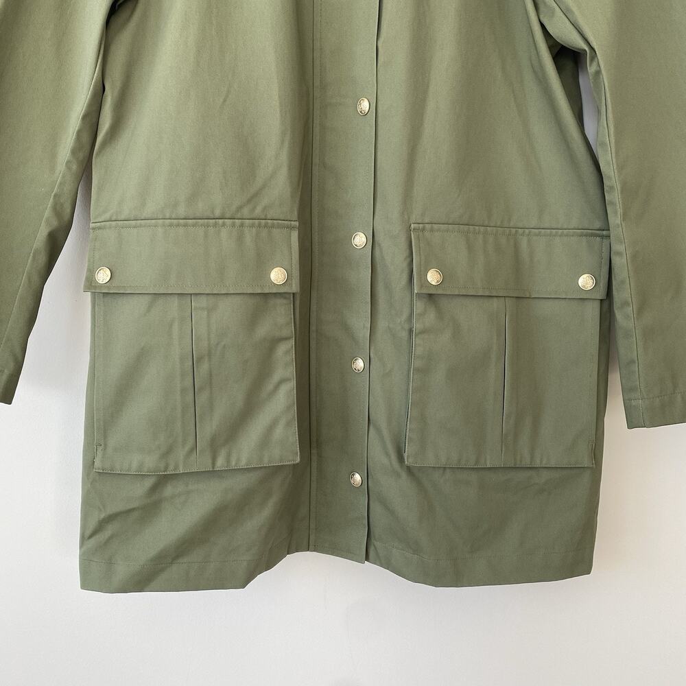 NWT J. Crew Heritage Barn Jacket Green Waxed Canvas Twill Womens S Chore Coat - Picture 6 of 16